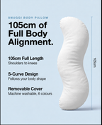 Snuggi 105cm full length S-curve body pillow with removable machine washable cover