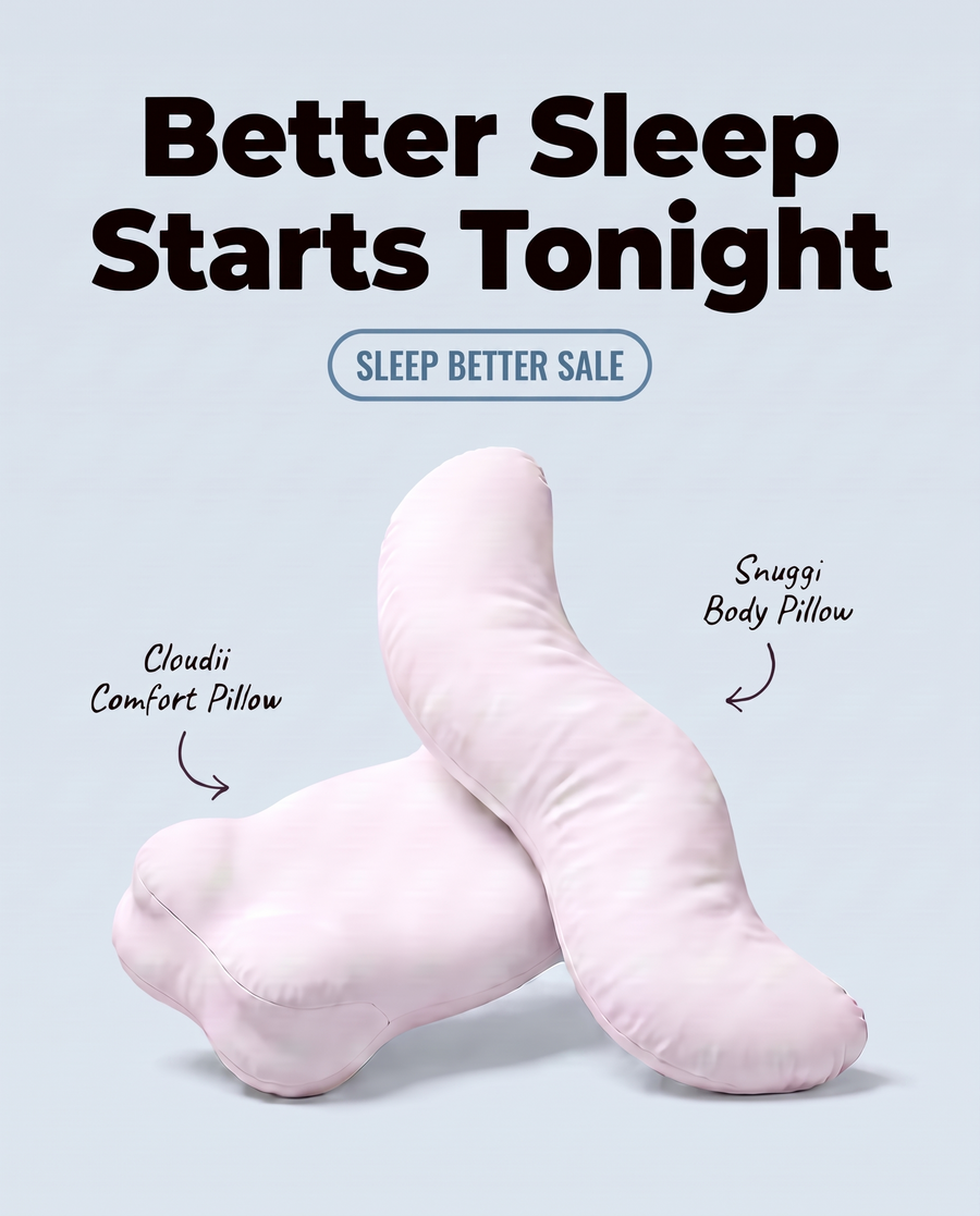 Snuggi ergonomic body pillow with curved full body support design for comfortable side sleeping